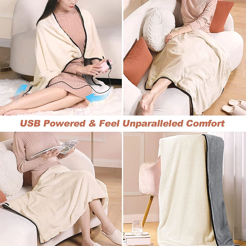 Graphene Electric Heated Camping Blanket USB Wireless Heated Blanket Graphene Shawl