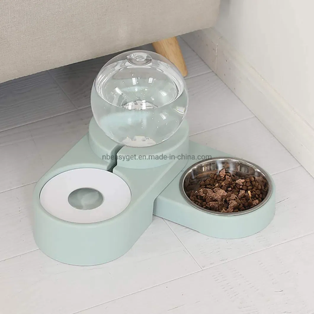 Pet Large Automatic Drinking Fountain and Food Bowl, Pet Water Dispenser with Mouth Separator Esg12374