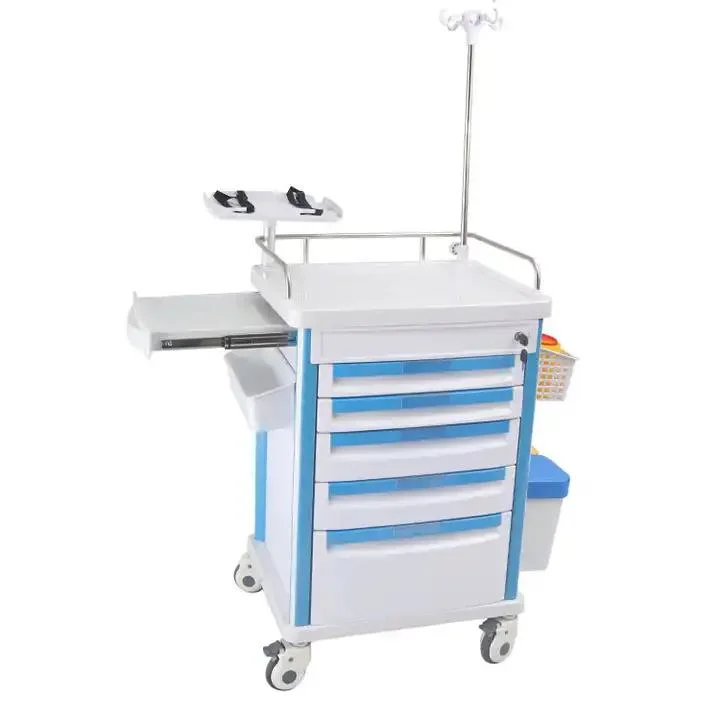 Multi-Function ABS Plastic Hospital Medical Trolley Medicine Emergency Trolley Cart