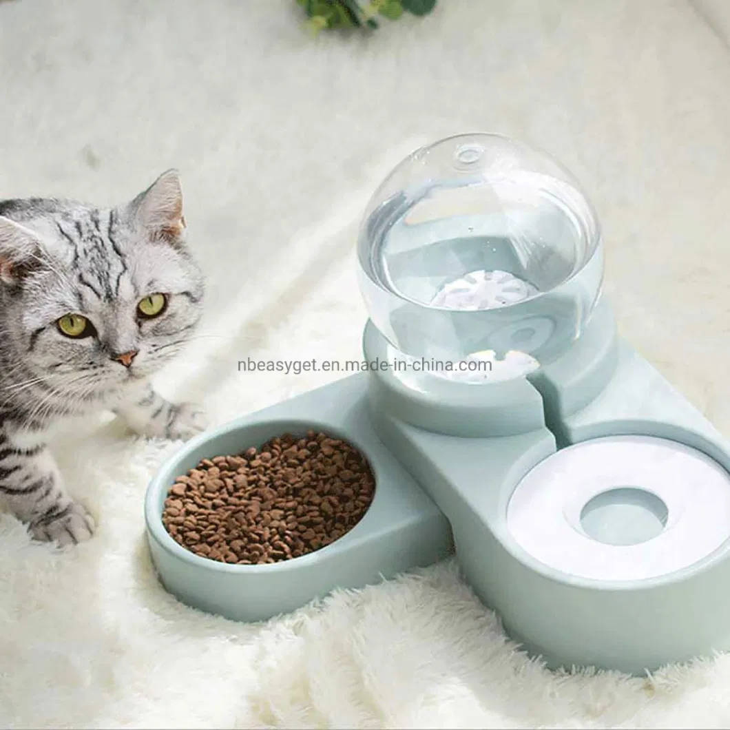 Pet Large Automatic Drinking Fountain and Food Bowl, Pet Water Dispenser with Mouth Separator Esg12374