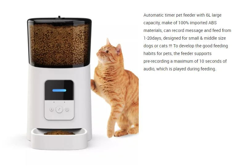 Automatic Pet Feeder with Tuya Smart APP Control WiFi Timer Food Grade Smart Pet Feeder with Pet Bowl Work with Google Assistant