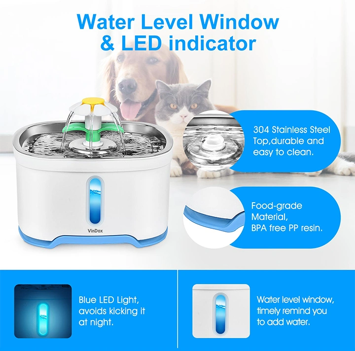 New Arrival Pet Water Feeder Automatic Stainless Steel Pet Dog Water Dispenser Smart Indoor Water Fountain