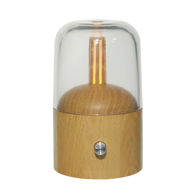 120ml Wholesale Glass Solid Beech Wood Lamp Aroma Diffuser Essential Oil Diffuser