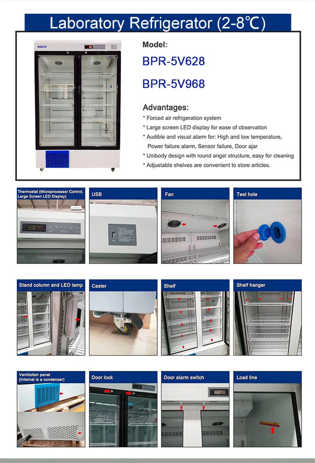 Biobase Laboratory Refrigeration Equipment Top-Freezer Refrigerators