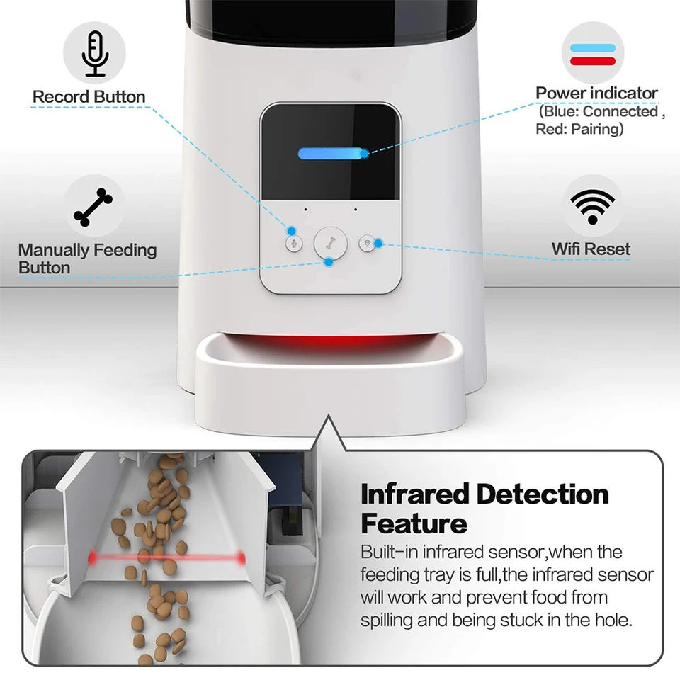 Tuya WiFi Automatic Cat Feeder Pet Food Feeder