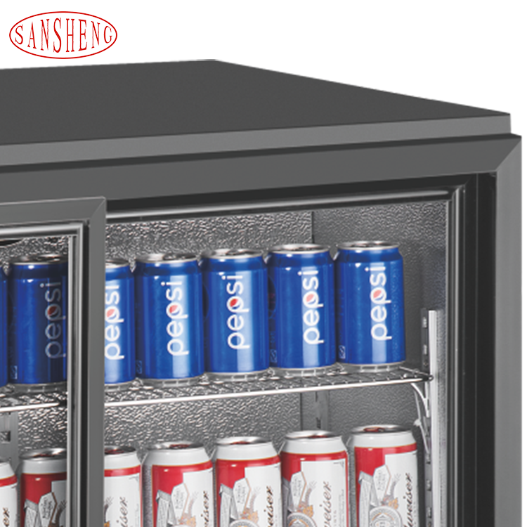 Commercial Three Glass Door Display Upright Freezer Drink Wine Refrigerator for Supermarket Bar