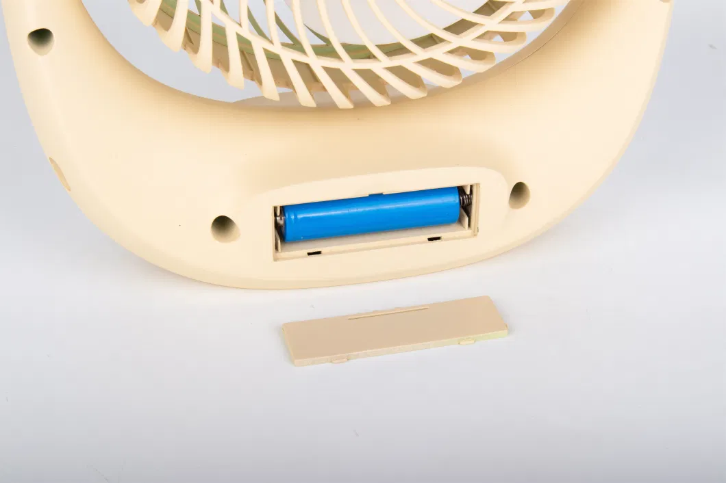 6 Inch 2in1 Battery-Operated Fan Whit Night Light Mini Table Fan