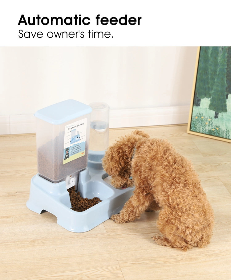 Automatic Pet Dog Feeder Drinking Fountain Plastic Dog Food Bowl Pets Water Dispenser
