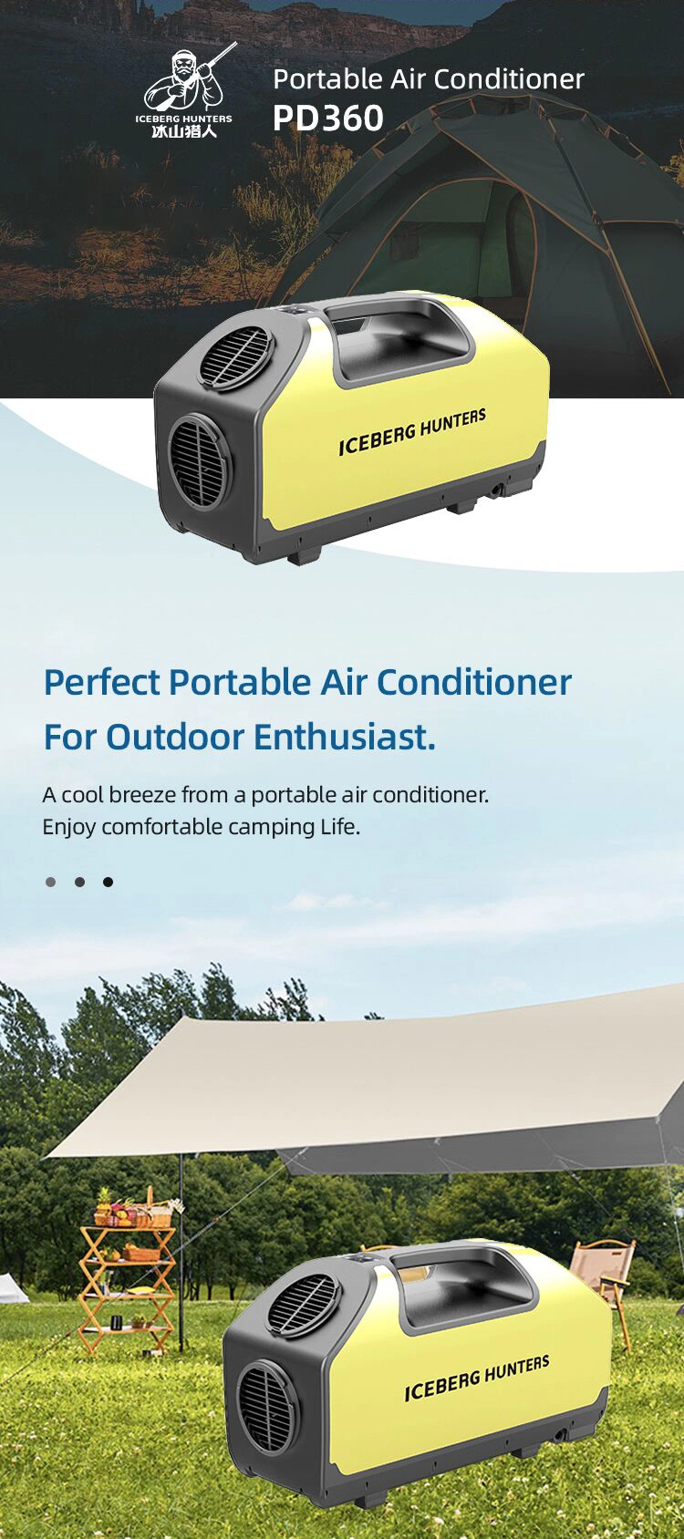 Small Portable Air Conditioner for Camping Iceberg Hunters Camping Air Conditioner