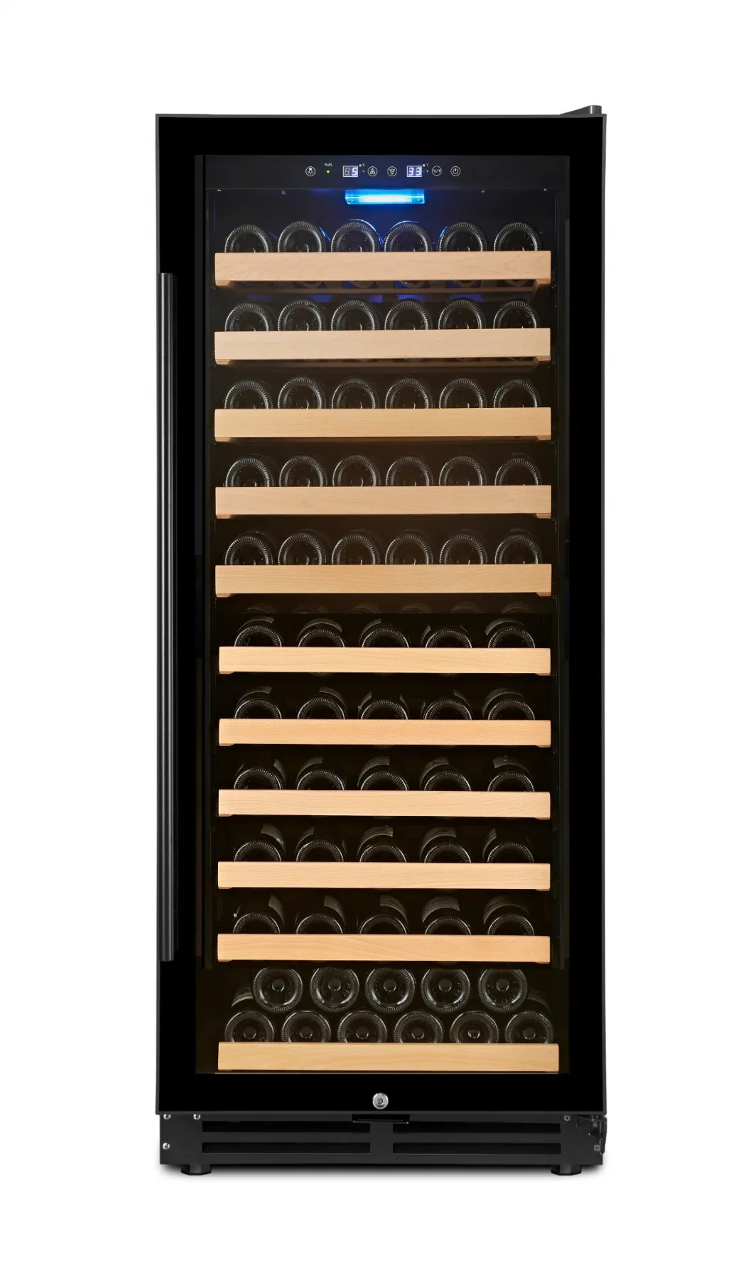Wine Cooler 121 Bottles Sliding Beech Wood Shelves Commercial Red Wine Fridge
