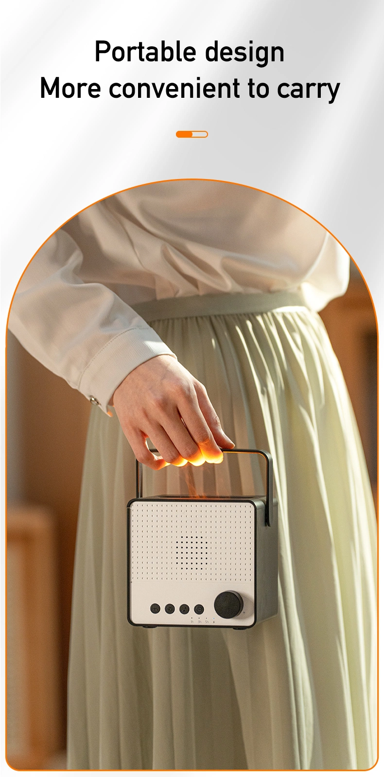 Creative Simulation of Colorful Flame Diffuser Wireless Smart Bluetooth Speaker Household Fog Humidifier