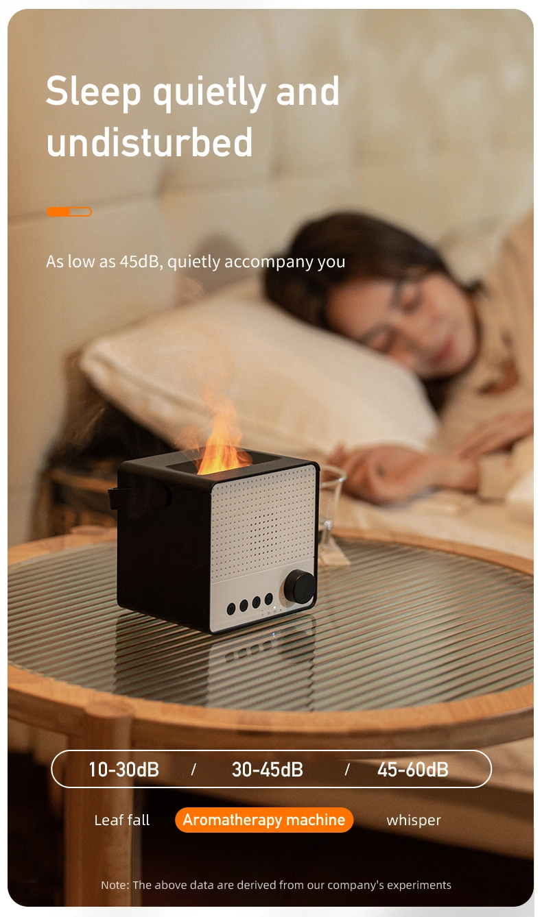 Creative Simulation of Colorful Flame Diffuser Wireless Smart Bluetooth Speaker Household Fog Humidifier