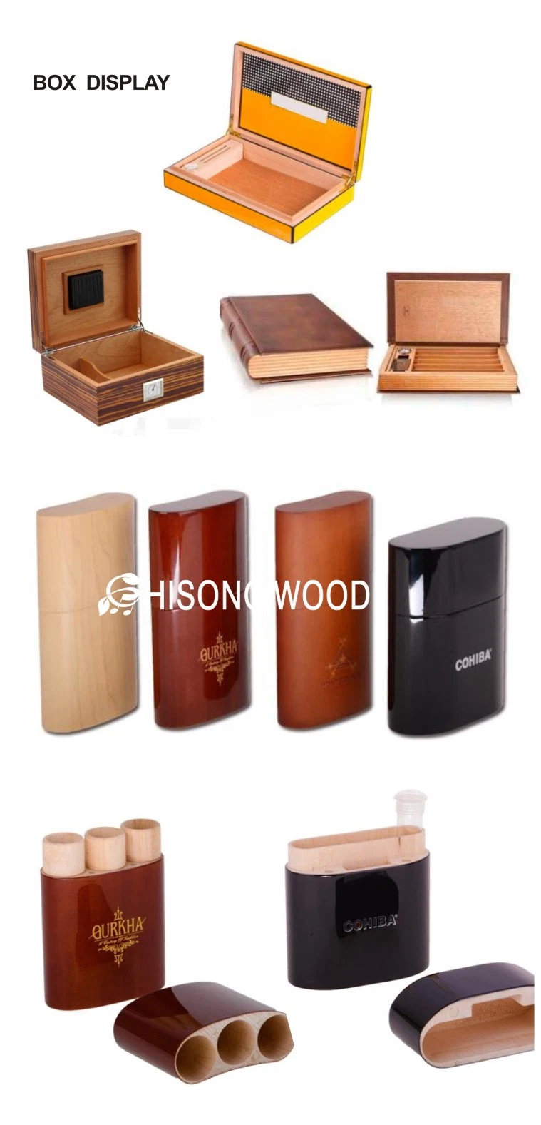 Wholesale Glass-Top 25-50 Cigars Hygrometer &amp; Divider Cedar Wooden Holder Cigar Humidor Cigar Box