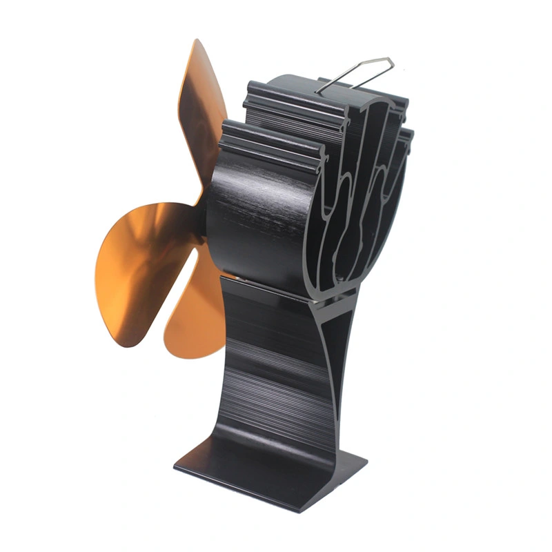 Wholesale Custom 4 Blades Without Electricity Gold Heat Powered Stove Fan