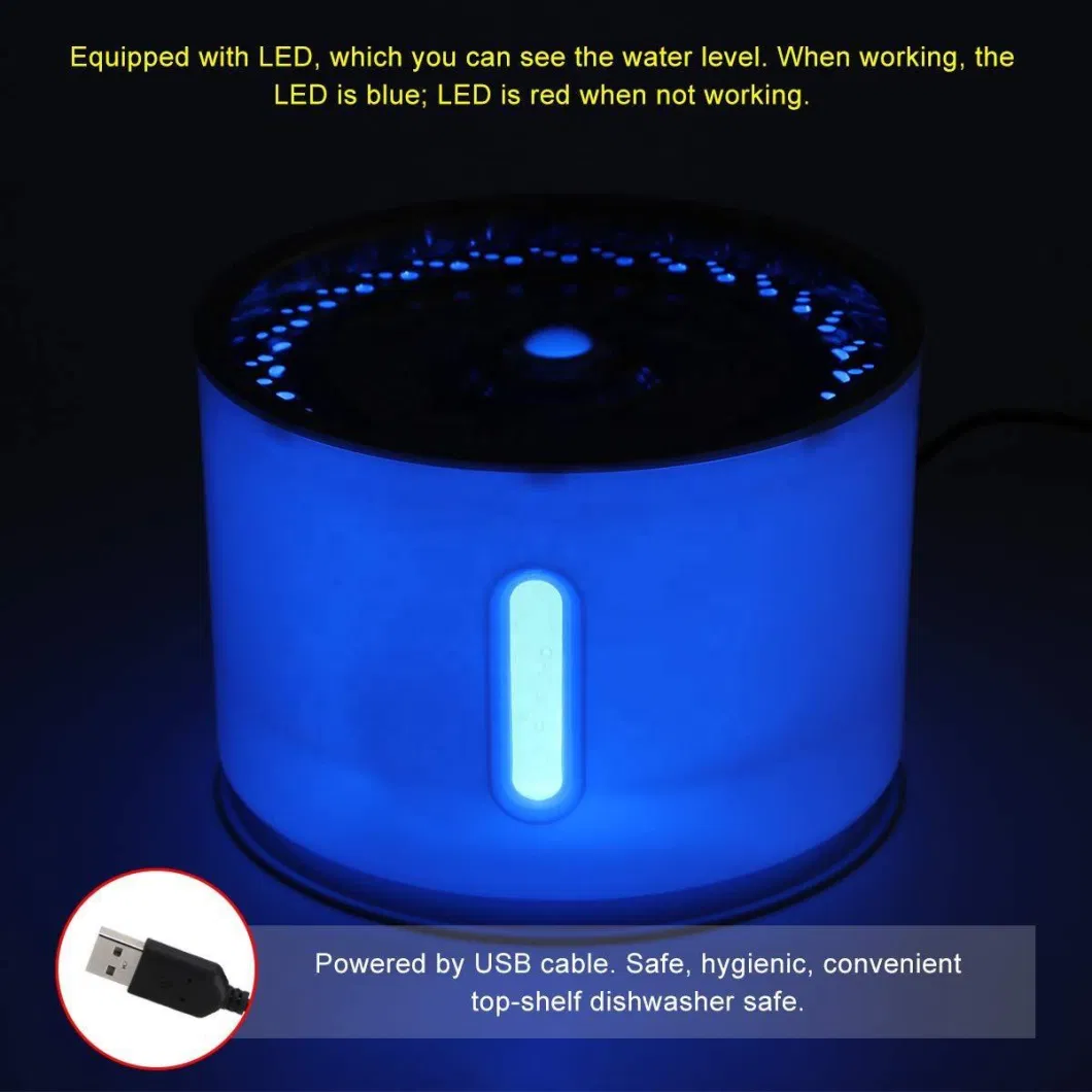 Pet Drinking Dispenser LED Light Smart Filter Dispenser Water Feeder