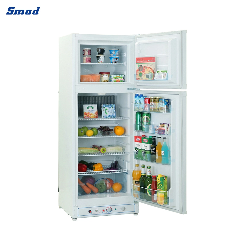 Wholesale Outdoor Mobile Domestic LPG Gas Kerosene Electric 3 Way Powered Keep Food Fresh Double Door Upright Kitchen Absorption Refrigerator for Sale