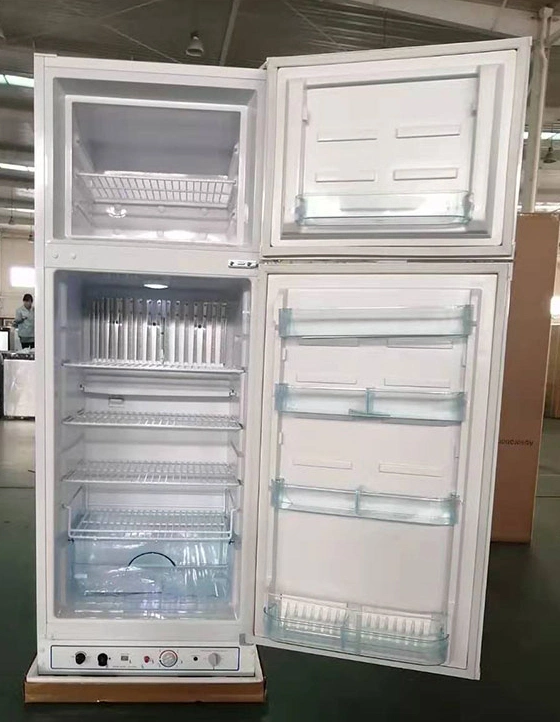 Wholesale Outdoor Mobile Domestic LPG Gas Kerosene Electric 3 Way Powered Keep Food Fresh Double Door Upright Kitchen Absorption Refrigerator for Sale