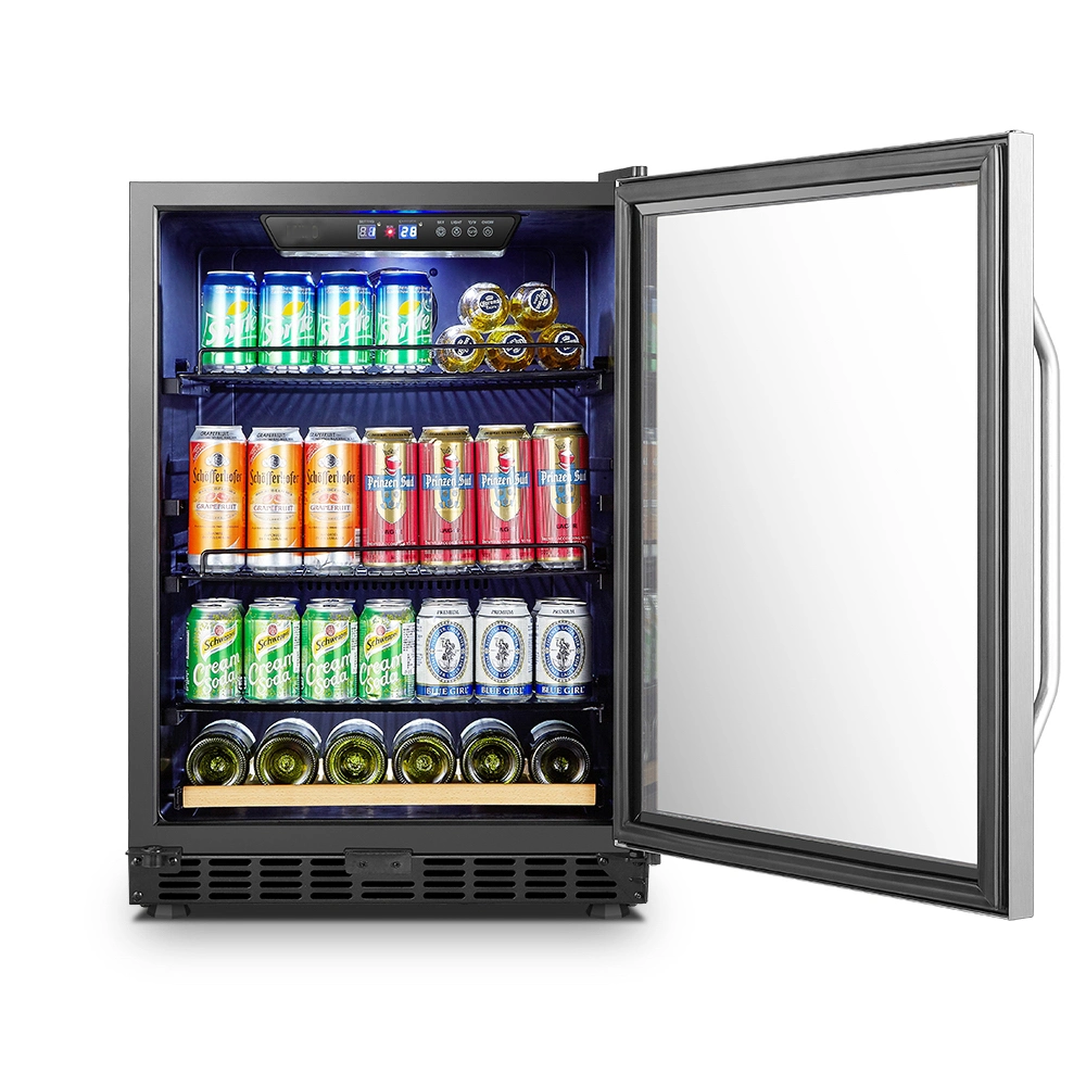 Low-E Double Panel Glass Door Wine Cooler Drink Cabinet