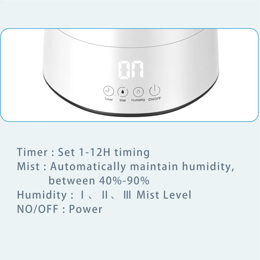 Sensor Cool Mist Maker 4L Ultrasonic Humidifier Digital Screen Essential Oil Box