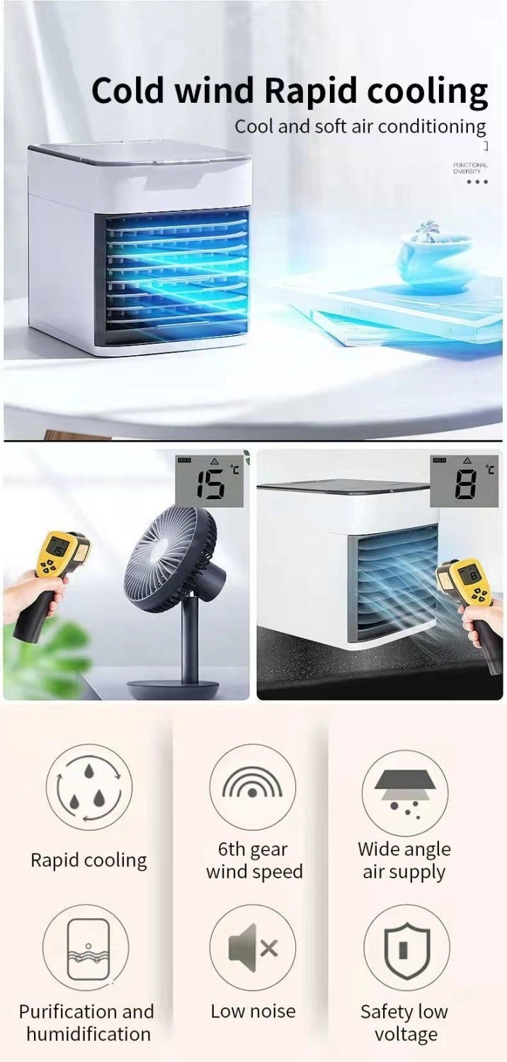 Mini Portable Table Desk Quiet Moisturizing Air Cooler Conditioning Refrigeration Fan