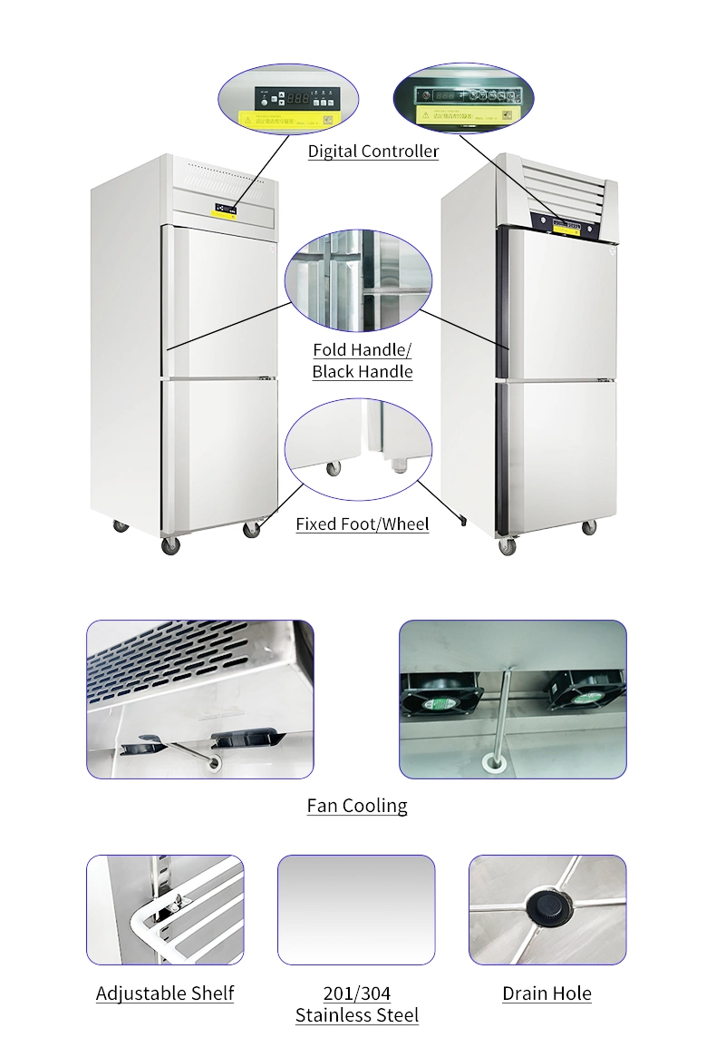 Restaurant / Hotel Upright Chiller Commercial Stainless Steel Chiller Refrigerators