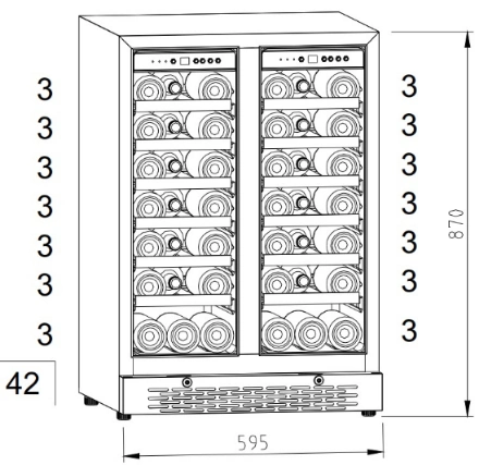 Double Doors Dual Zone Wine&Beverage Cellar