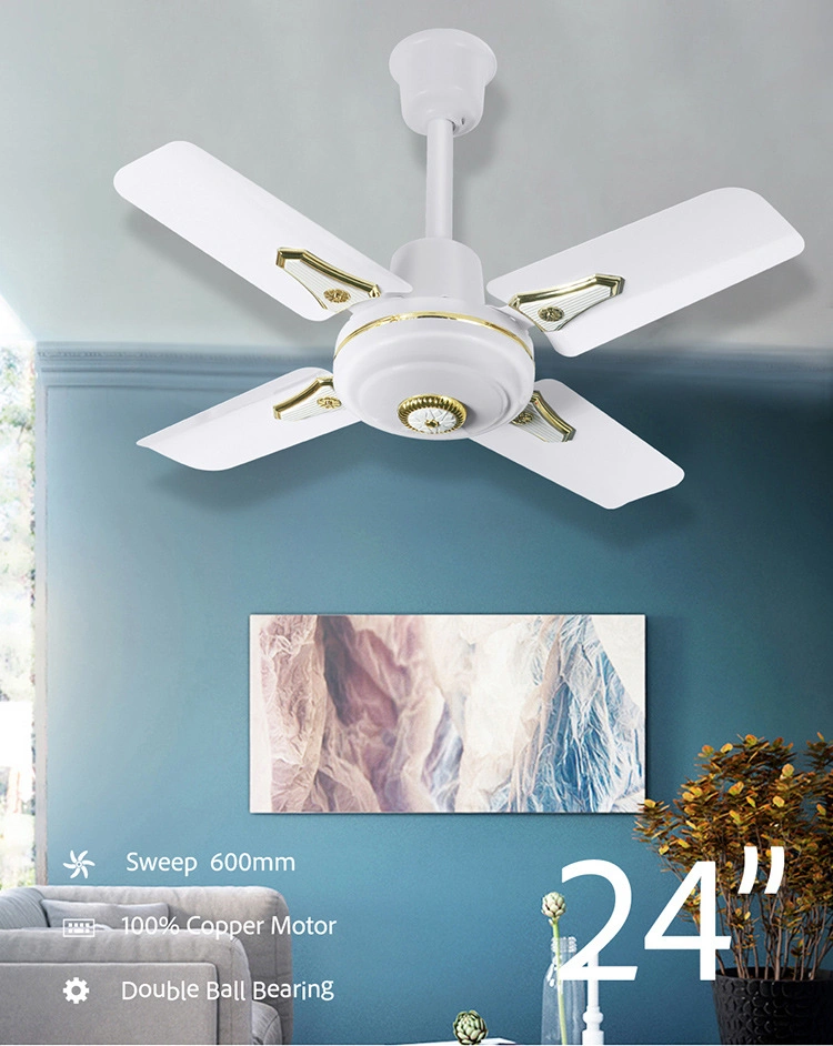 F05 Modern 24 Inch 4 Blades Ceiling Fans Without Lights Home Living Room Bedroom
