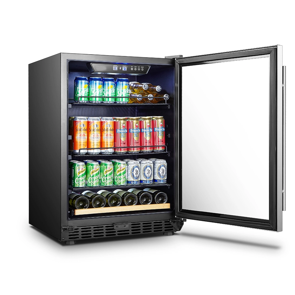 Low-E Double Panel Glass Door Wine Cooler Drink Cabinet