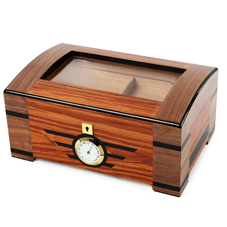 Handmade Cedar Wood Cigar Box Humidor with Hygrometer and Humidifier with Lock