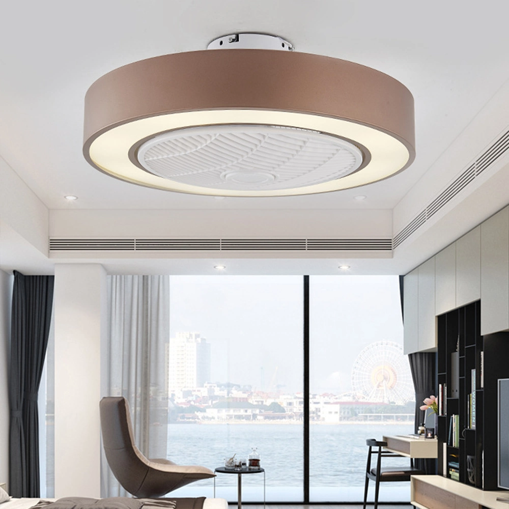 Macaron Ceiling Fan Lamp Intelligent Remote Control AC Motor Restaurant ceiling Fan with Light (WH-VLL-18)