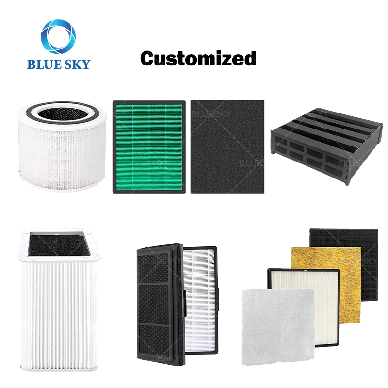 OEM ODM Customized Activated Carbon Cartridge Panel Air HEPA Filter for Air Purifier Parts