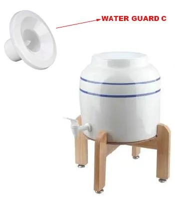Desktop Tabletop Kitchen Mini Porcelain Pot Ceramic Water Dispenser with Wooden Stand for 3 / 5 Gallon Pet PC Water Bottle for Home, Office and Factory, etc.