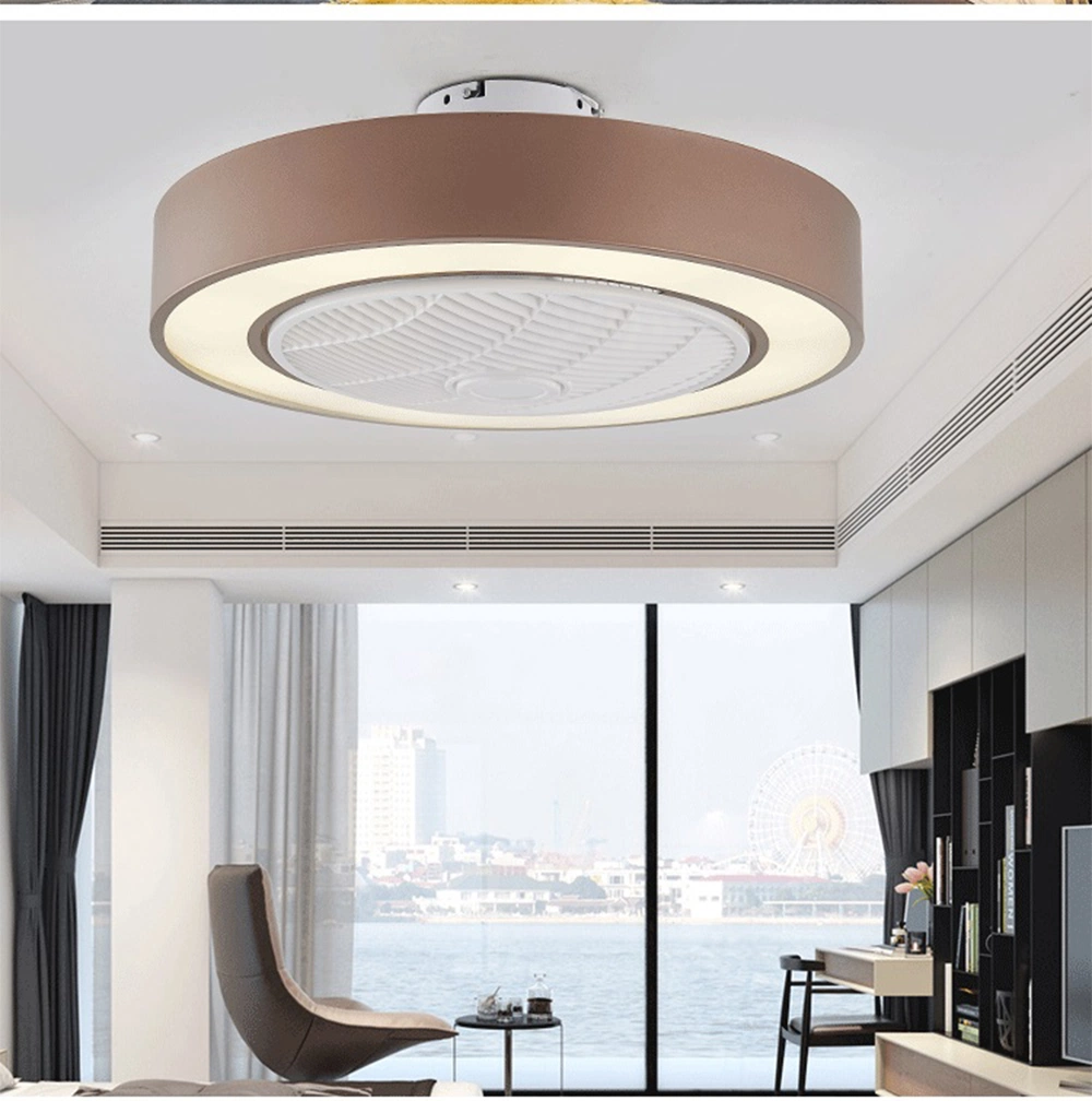 Macaron Ceiling Fan Lamp Intelligent Remote Control AC Motor Restaurant ceiling Fan with Light (WH-VLL-18)