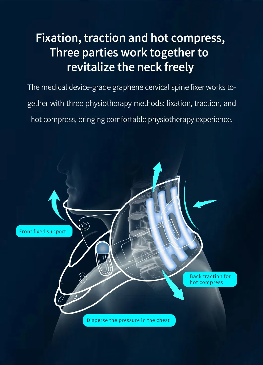 Graphene Heating Manual Neck Shoulder Traction Fixation Support Device