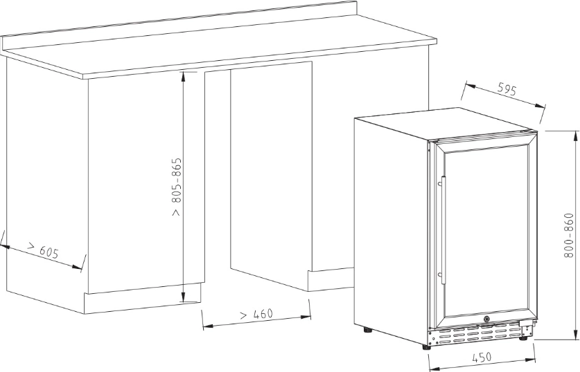 Steel Stainless Wine Cooler Fridge Refrigerator 34-Bottle Wine Cellar Single Zones