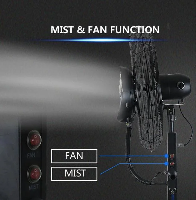 26 Inch Air Circulator Heavy Duty Industrial Spray Fan Misting Fan