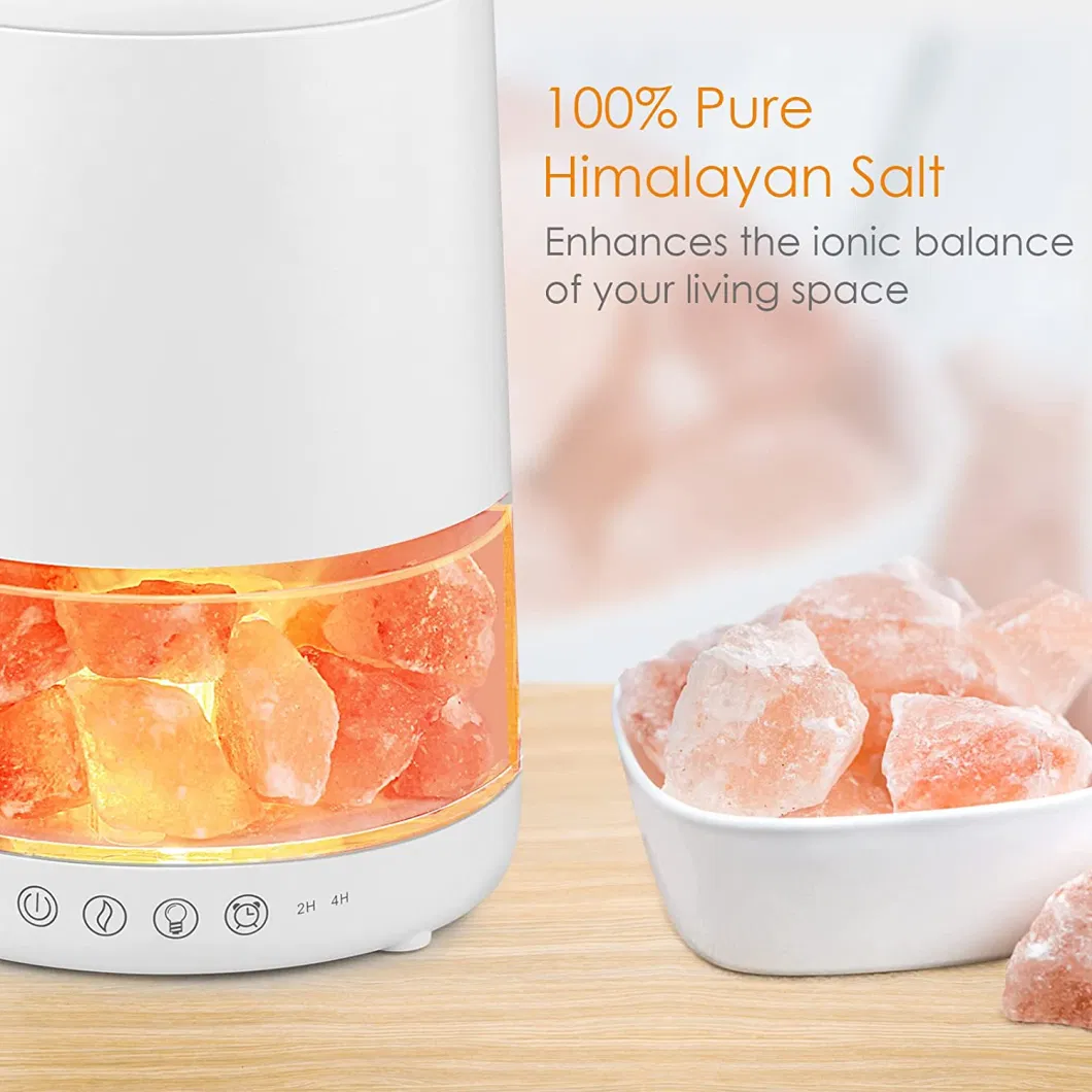 Ambient Lighting Adjuatble Himalaya Salt Lamp 300ml Aroma Humidifier Diffuser for Tabletop Home Using Soothe Mood