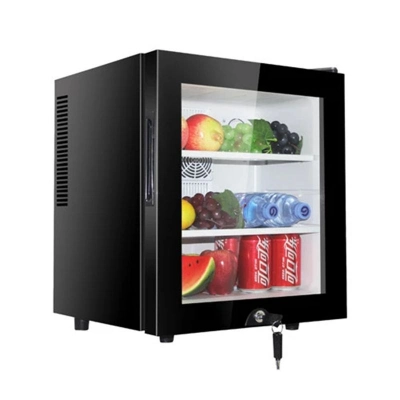 30L Glass Door Black Minibars Display Fridge for Hotel and Apartment