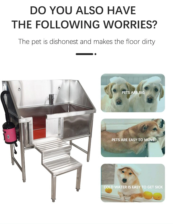 Pet Washing Station Grooming Bath Stainless Steel SPA Large Wash Grooming Tub Dog Bathtub for Dog Bathtub