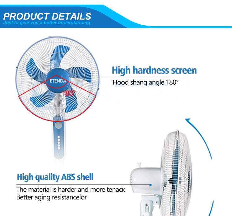 Rechargeable DC Household Solar Powered Fan Stand Floor Fan with LED Lighting