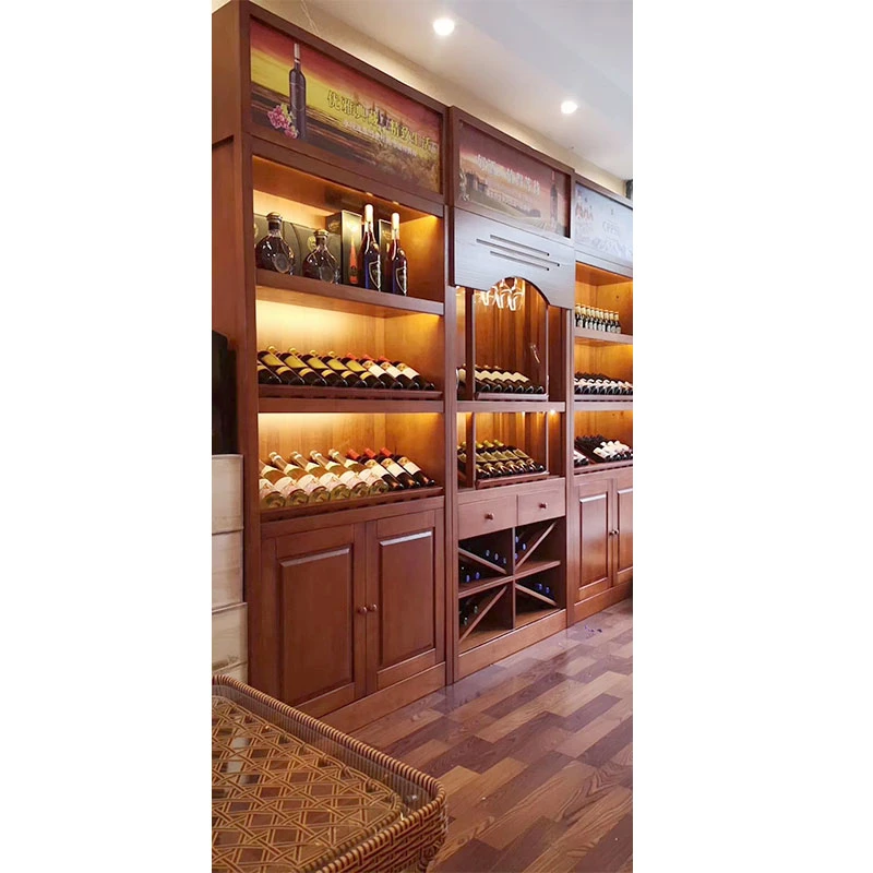 Modern Luxury Hotel Wine Rack Storage Cabinet Wine Display Cellar Furniture Showcase