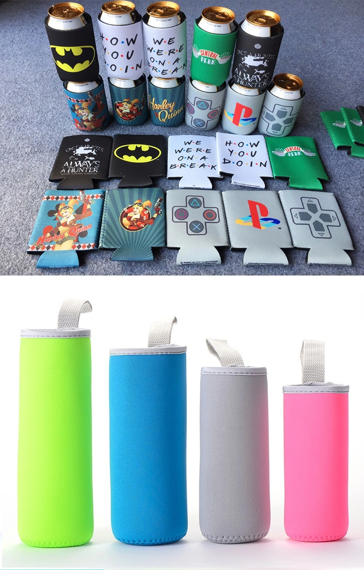 Natural Eco-Friendly Foldable Milk Neoprene Gel Reusable Thermo Electric Baby Beer Can Bottle Wine Ice Bag Stubby Holder Koozie Insulated Bottle Sleeve Cooler