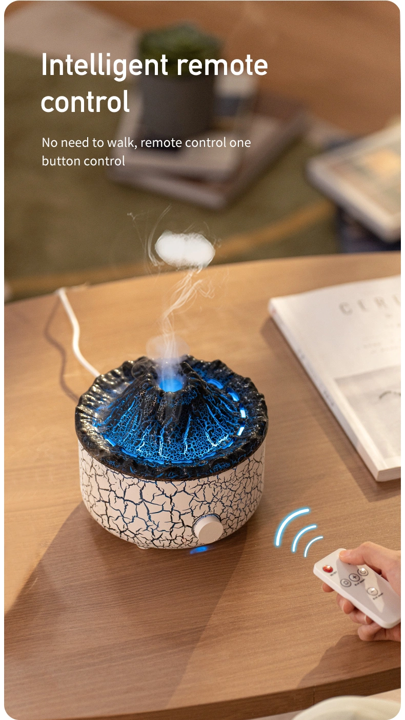 New Design Volcanic Flame Lava Aroma Diffuser OEM Customization Wholesale Air Humidifier Desktop Aromatherapy Diffusers with Night Light