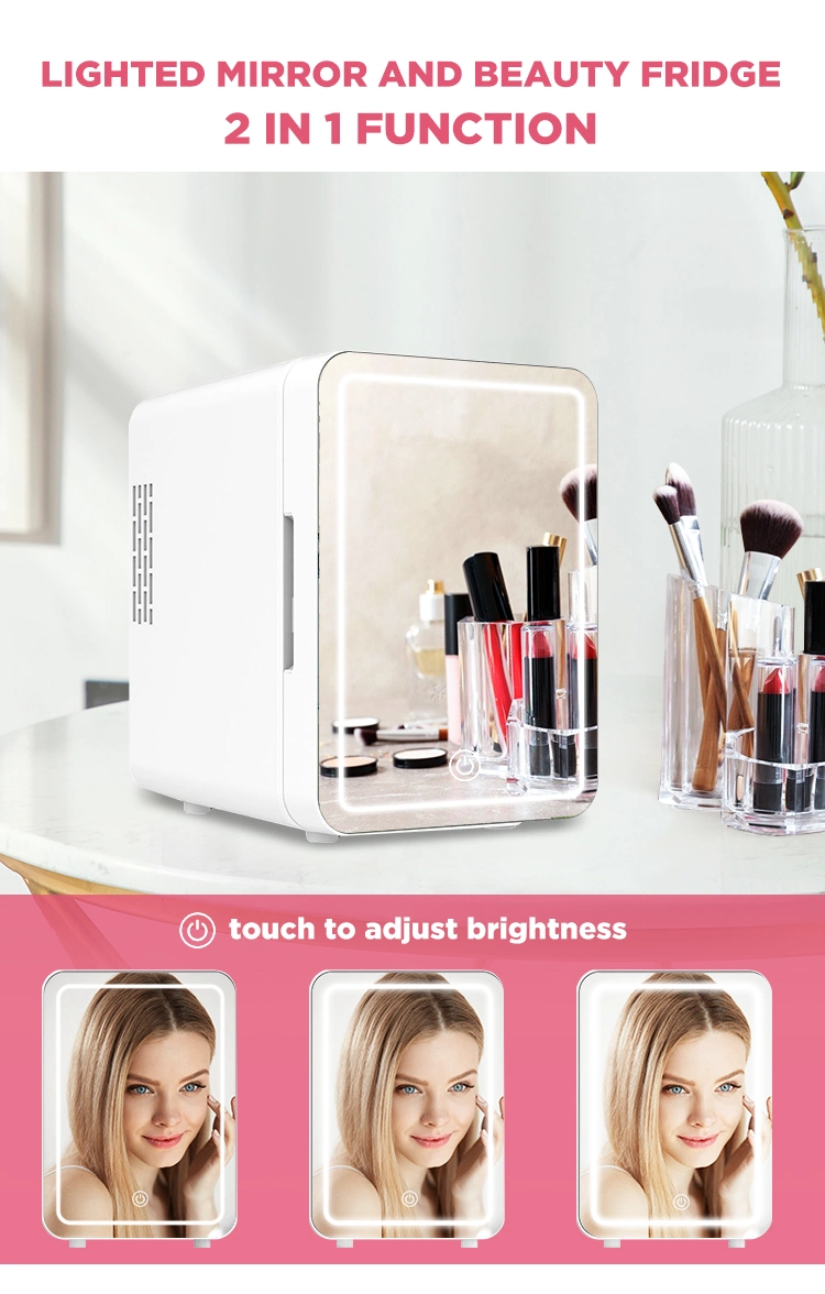 Hot Sale 12V Portable Beauty Skincare Makeup Fridge with Mirror Car Home Dual Use