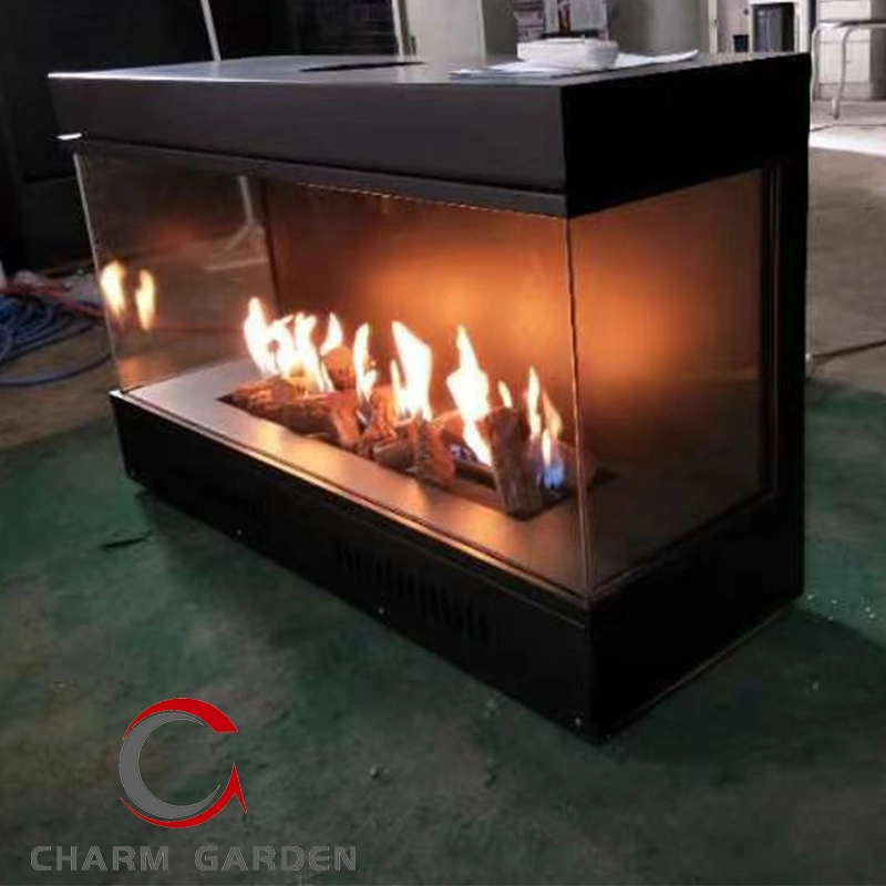 Interior Fp 72 Inch Large Metal Gas Fire Place Inserts Indoor Chimney Design with Remote Control