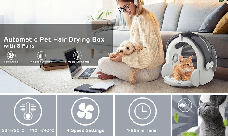 Automatic Dog Cat Pet Dryer Box Smart Quiet Pet Hair Dryer