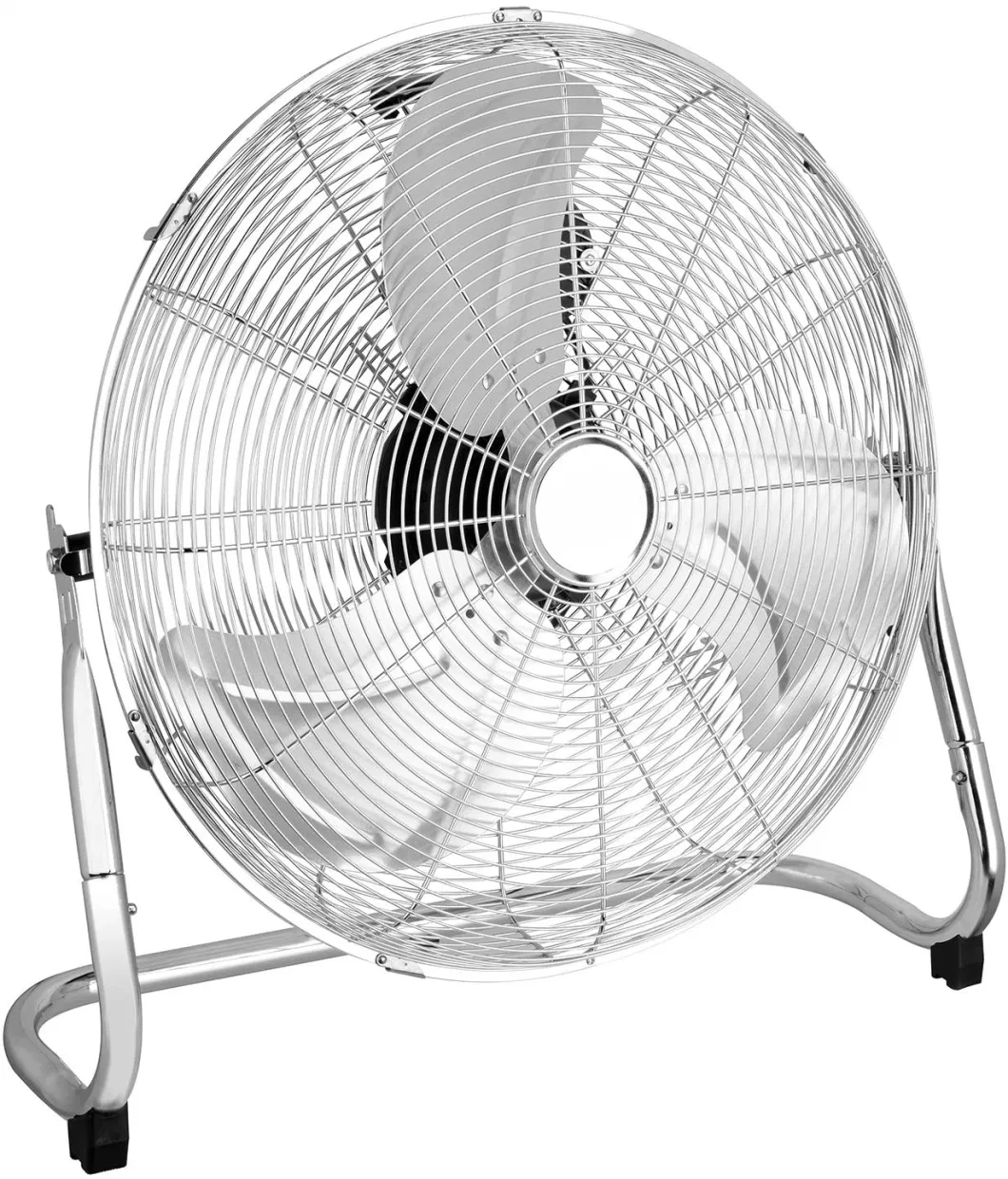 20 Inch Chrome Gym Floor Fan with 3 Speeds and Adjustable Fan Head