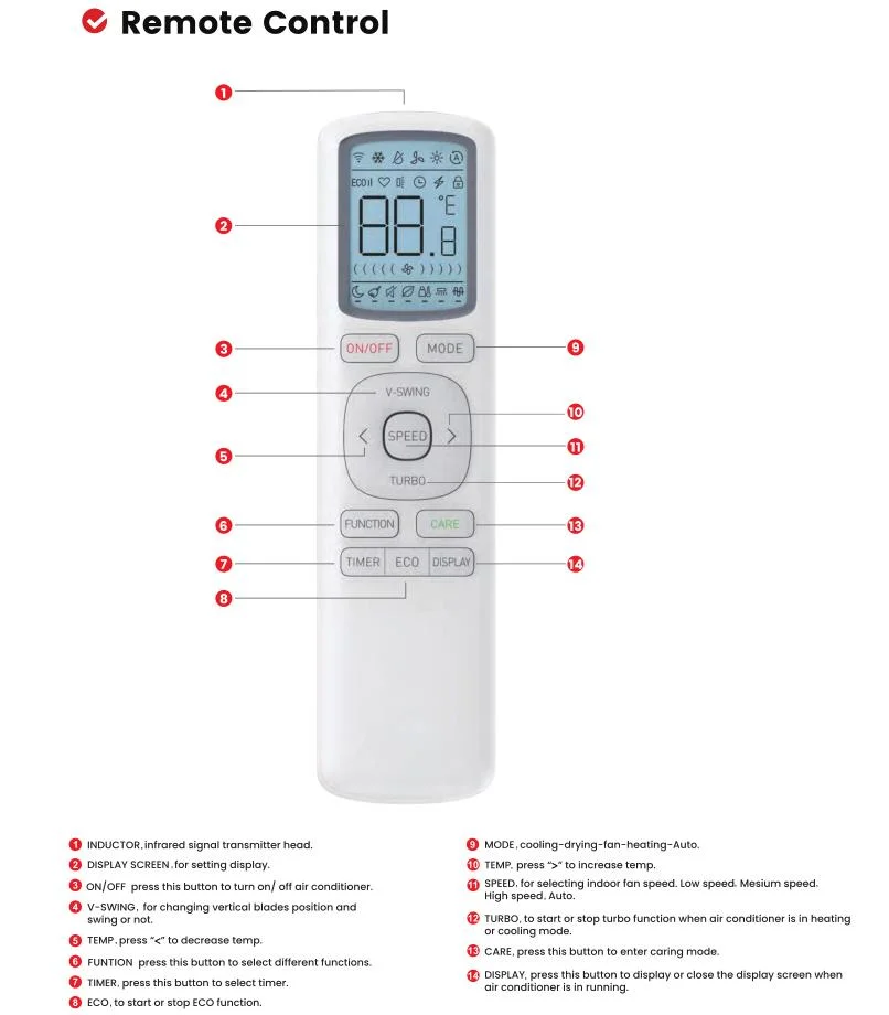 Glass Panel Mini Split Wall Air Conditioner