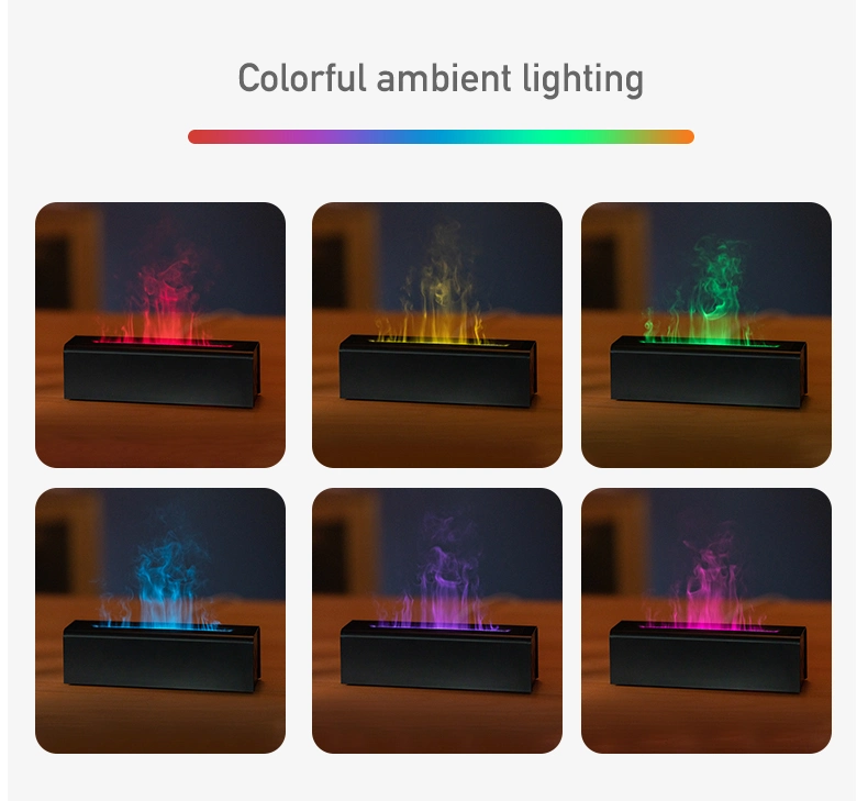 150ml Seven-Color RGB Flame Humidifier LED Essential Oil Lamp Aroma Diffuser