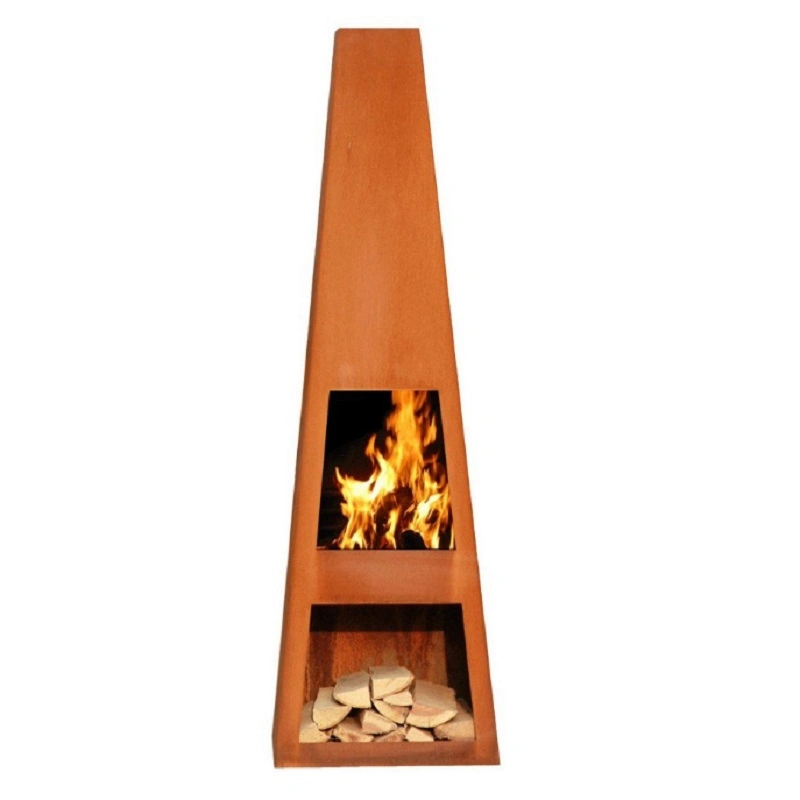 Garden Wood Fired Stove Corten Steel Outdoor Fireplace/Chiminea/Chimney